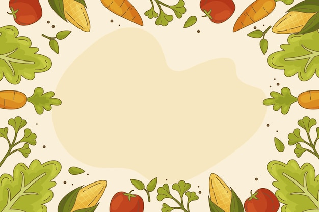 手描きイラスト 野菜背景 白背景 のイラスト素材58169830- PIXTA