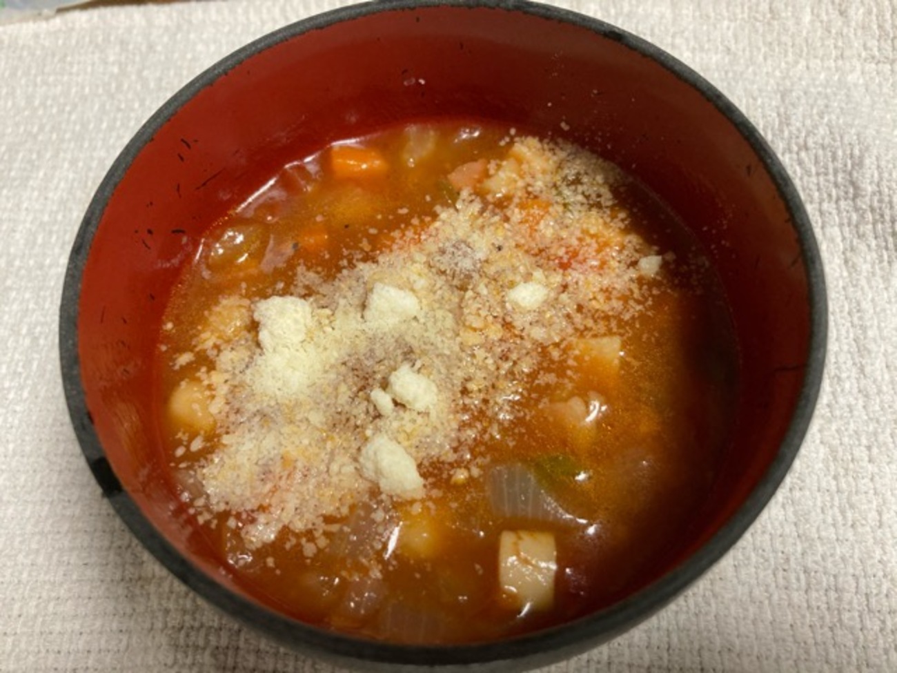 ケチャップで お手軽ミネストローネ