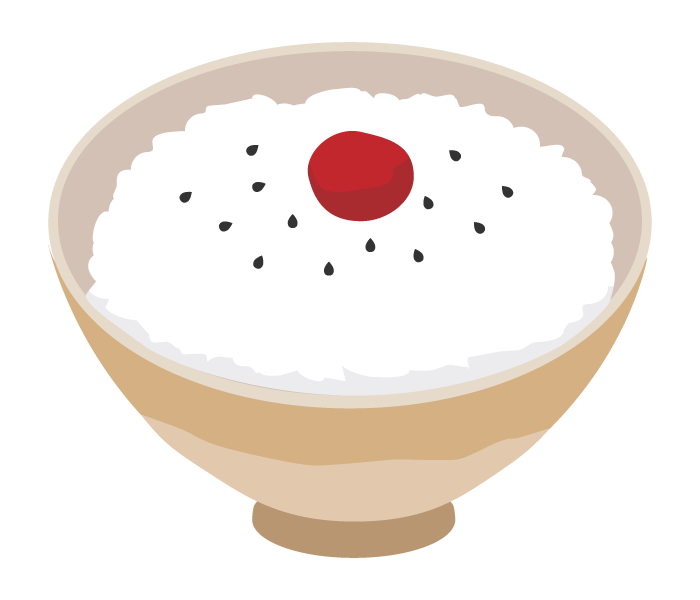 おかゆのイラスト「梅干し粥」: ゆるかわいい無料イラスト素材集
