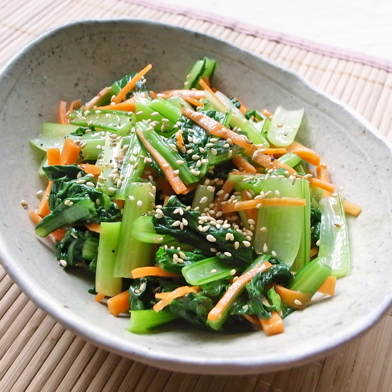 簡単ナムル！小松菜&人参&しめじの3兄弟