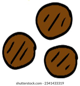 金茶色の三角形の甘い食べ物やデザート食品のベクトル イラストPremiumベクトル素材