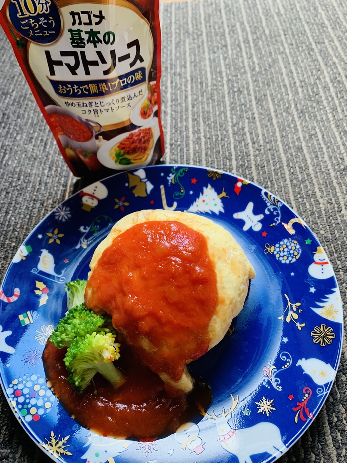 マヨネーズで！ふわふわオムライスバジルソース