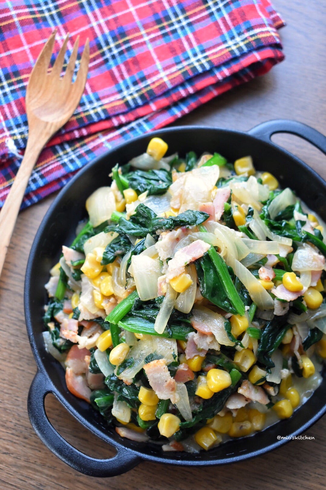 レンチン4分で完成！ ほうれん草の塩バターコーン : たっきーママオフィシャルブログ「おしゃべりな台所」 Powered by ライブドアブログ