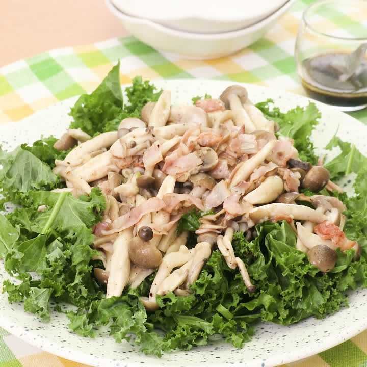 きのこのホットドレッシングサラダ