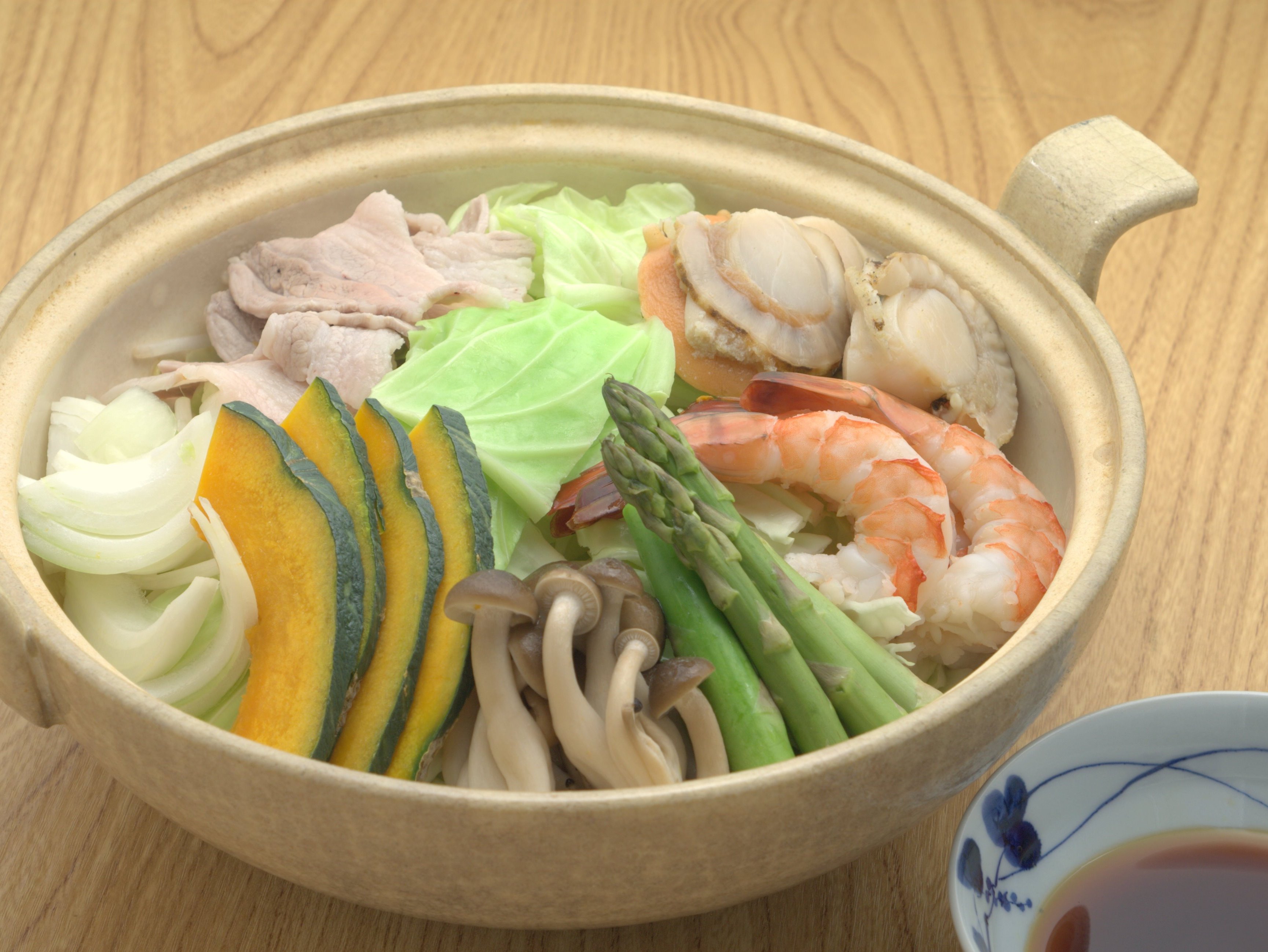 豚しゃぶ肉と野菜の蒸し物