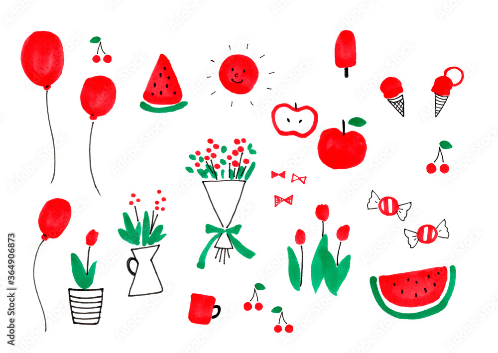 オイルパステルで赤いフルーツを描いてみました🍎🍓🍒,foodillustprocreateoilpastelipadillustrationredfruitfruits食べ物イラストフルーツプロクリエイトオイルパステル