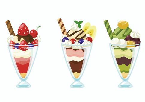 いちごパフェイラストのフリー素材イラストイメージ