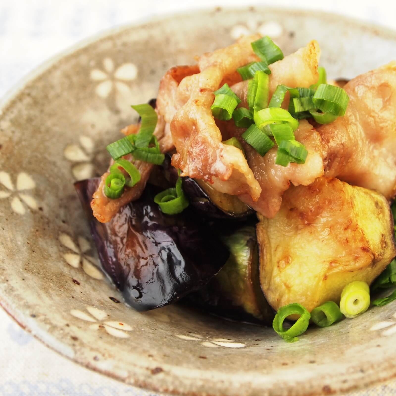 レンジで簡単！なすの豚肉挟み蒸し