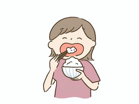 美味しそうに食べるイラスト無料イラスト・フリー素材なら「イラストAC」