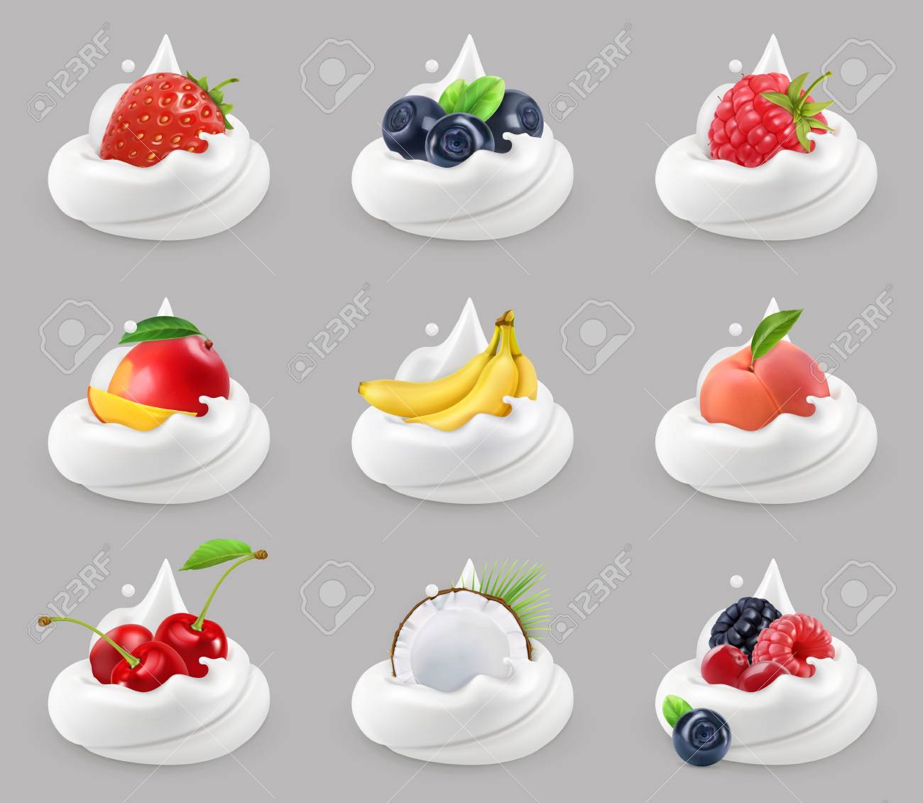 ホイップクリームのイラストPremiumベクトル素材