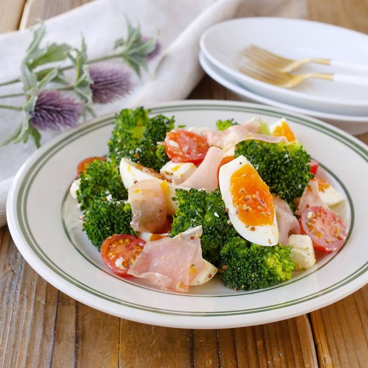 プリマハムレシピ糖質ゼロ ロースハムの朝食メニュ