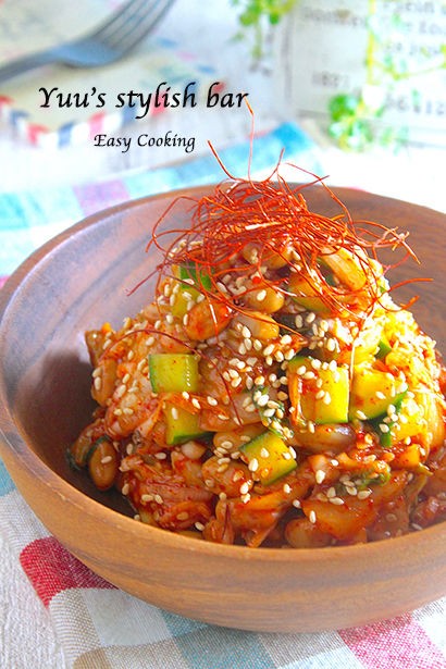 油揚げの納豆キムチチーズ焼き