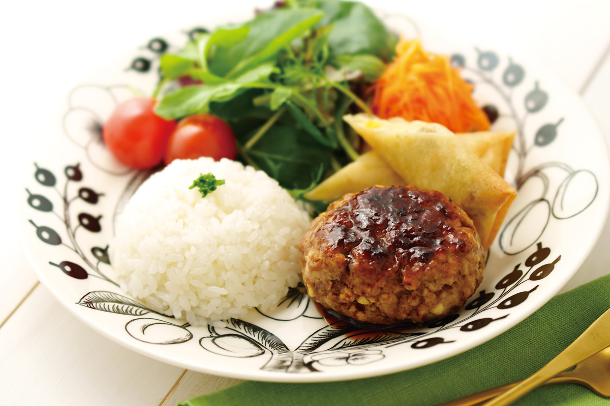 きのことチーズの和風大豆ハンバーグ