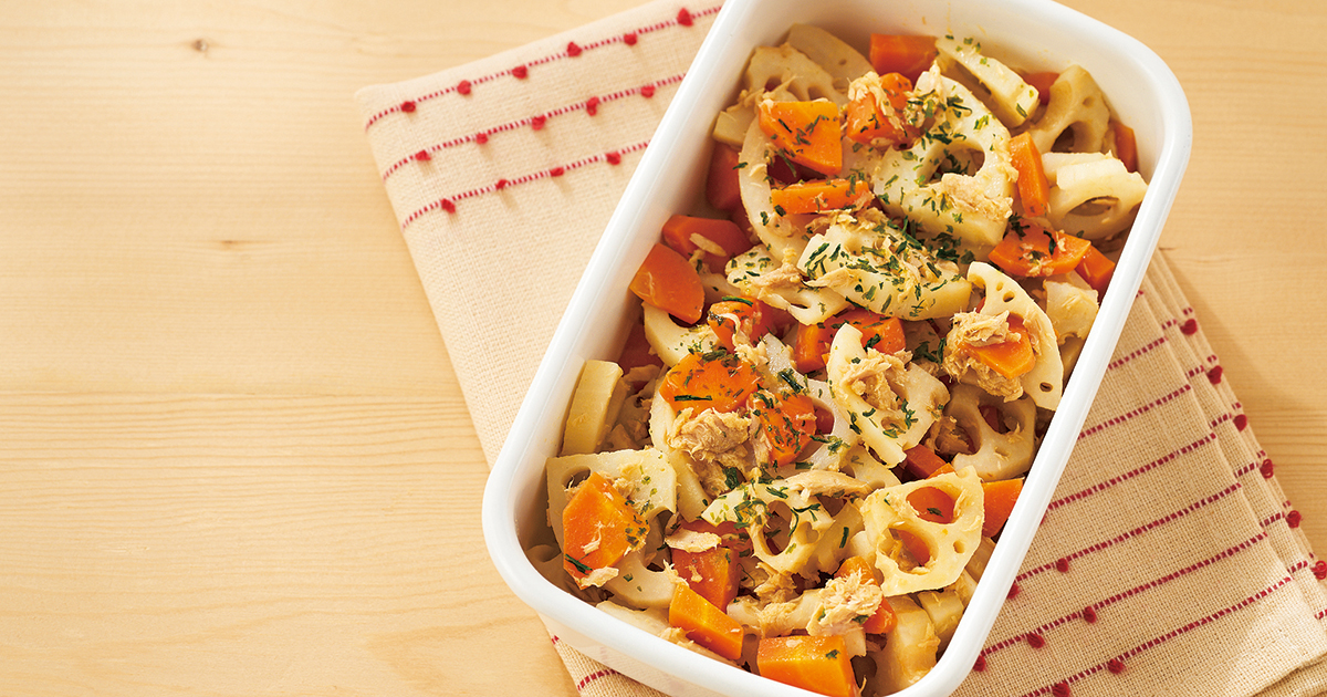 れんこんの3色きんぴら 161102 コープクッキング - 生活協同組合コープこうべ