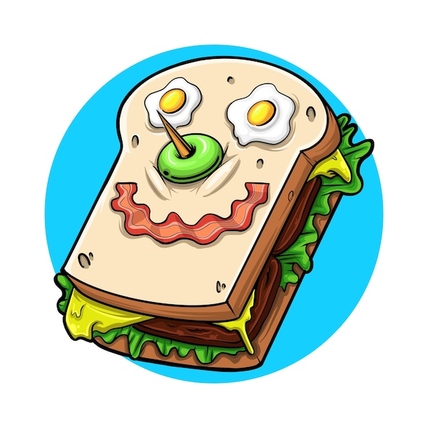 サンドイッチ弁当：イラスト無料