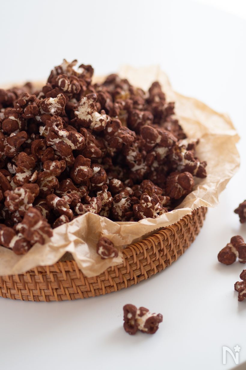 電子レンジでチョコポップコーン