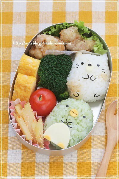 すみっコぐらし ねこ＆とんかつのポケットサンド弁当＊キャラ弁 高速動画あり: momo's obentou＊キャラ弁 Powered byライブドアブログ