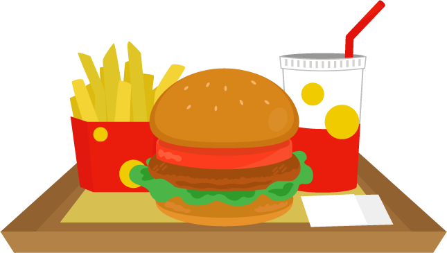 ハンバーガーとポテトのイラスト無料のフリー素材 イラストエイト
