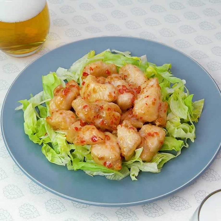 鶏むね肉といんげんのスイートチリソース炒め