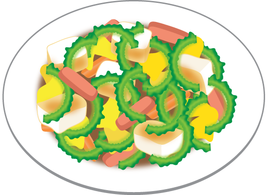 ゴーヤチャンプルーのイラスト ２フリーイラスト素材 変な絵.net