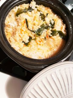 残った味噌汁で☆簡単しらす雑炊風♬