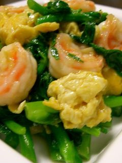 小松菜・炒り卵とマヨネーズ和え♪