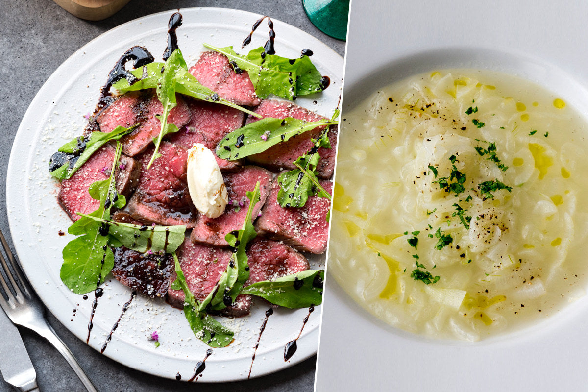 牛フランクのステーキカルパッチョ&新玉ねぎのスープ 1キット2人前– TastyTable mealkit