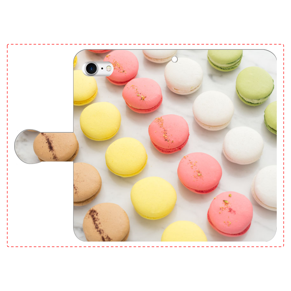セミオーダーメイド スマホケース 手帳型 マカロン スイーツ 可愛い 女子 韓国