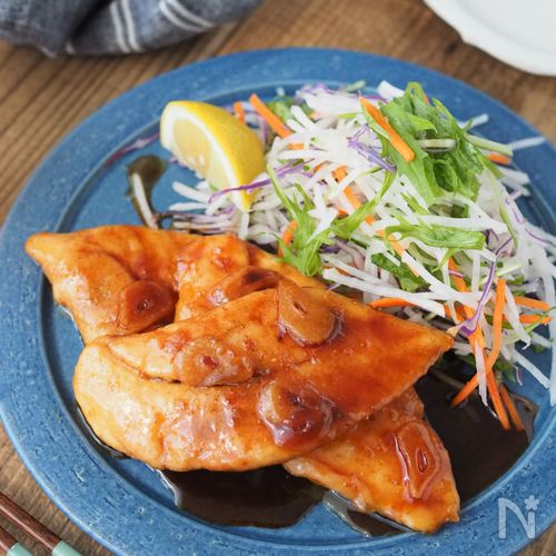 ごちそうに変身！ ささみのガーリック醤油ステーキ