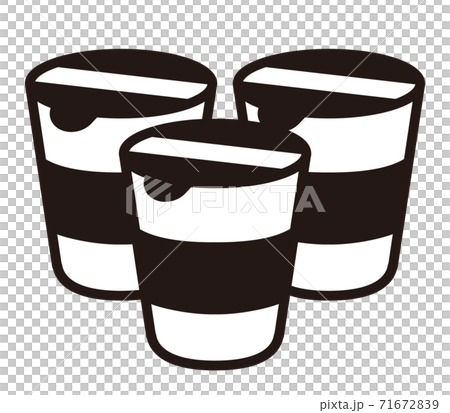 カップラーメンのシルエット無料のAi・PNG白黒シルエットイラスト