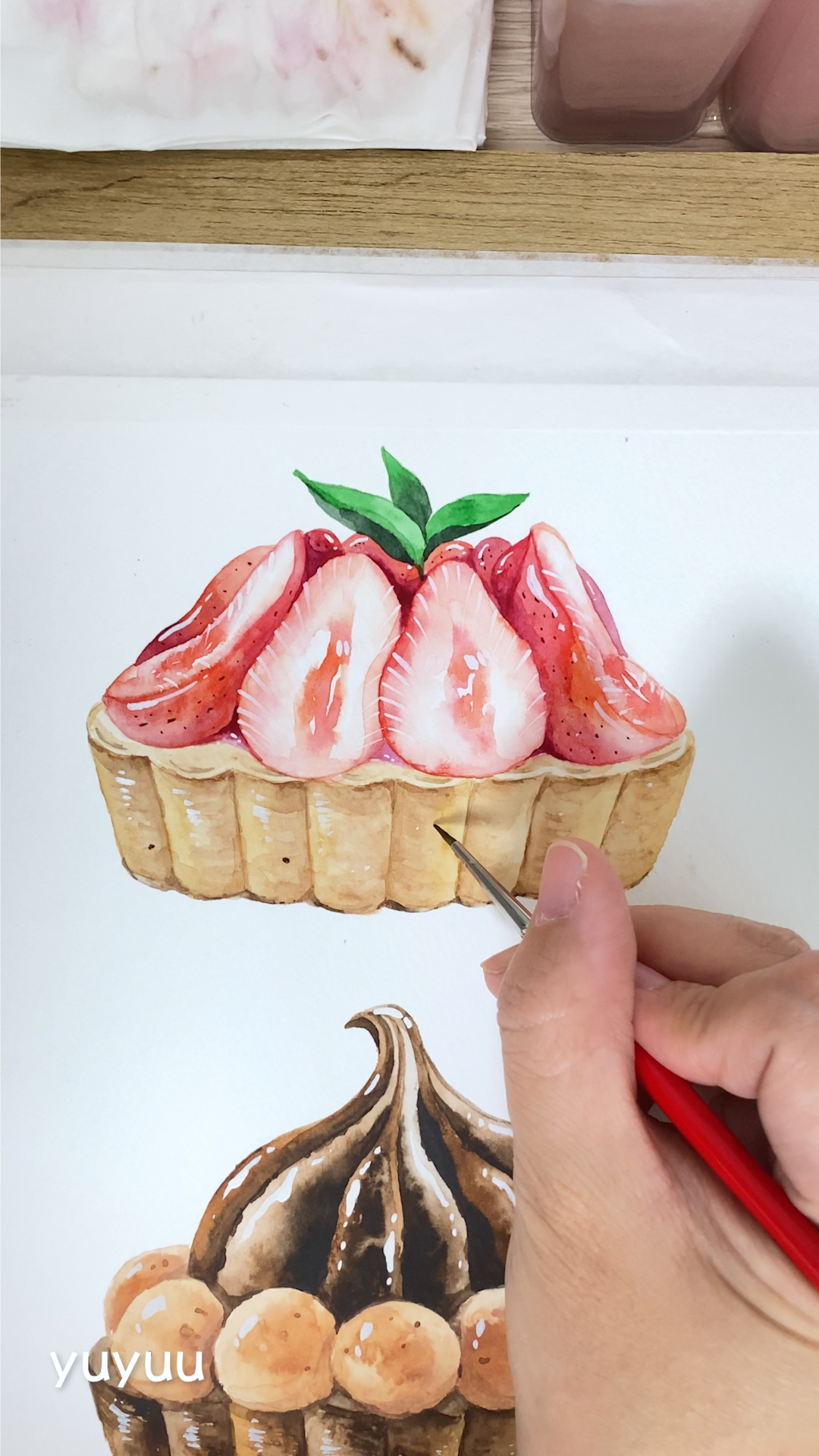いちごタルト🍓🥧 3年前に食べたものなので、場所は忘れてしまいました 制作時間2:40食べ物イラストイラストいちごタルトタルトいちごいちごスイーツカフェ東京カフェプロクリエイトデザートfoodillustrationfoodillustfoodie