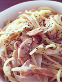 ツナと大葉の和風パスタ ワンパンで旨みたっぷり♪