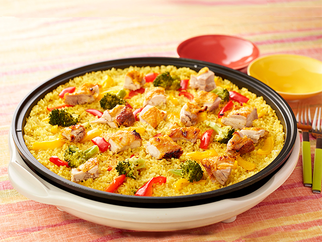 あさりと鶏もも肉のフライパンパエリア