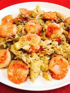 エビのパプリカ詰め卵