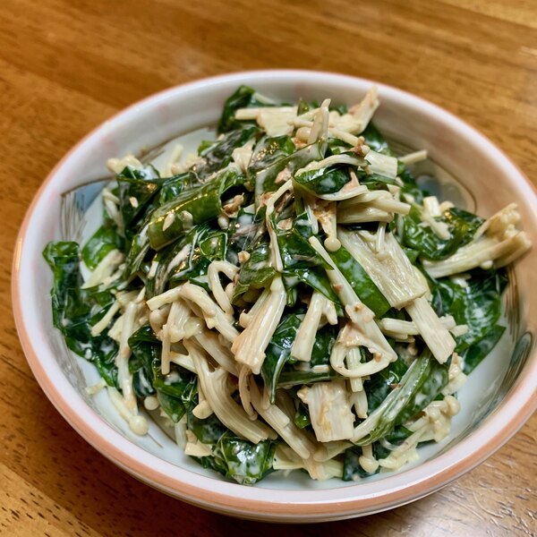 エノキとわかめのマヨ和え