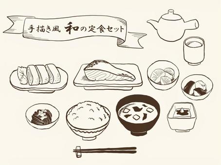 とんかつ定食イラスト489 無料写真