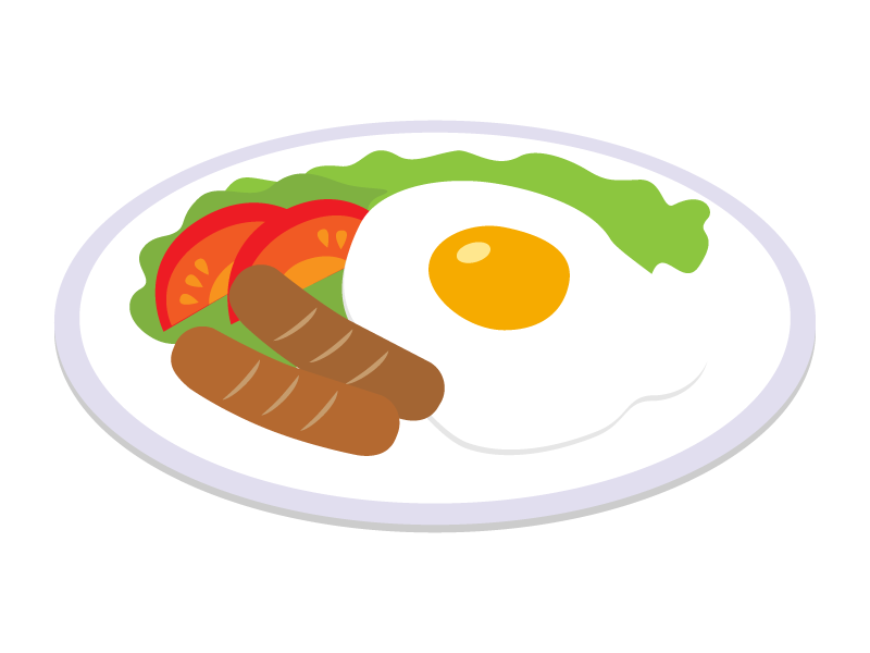 目玉焼きトーストのイラストフリー素材 イラストミント