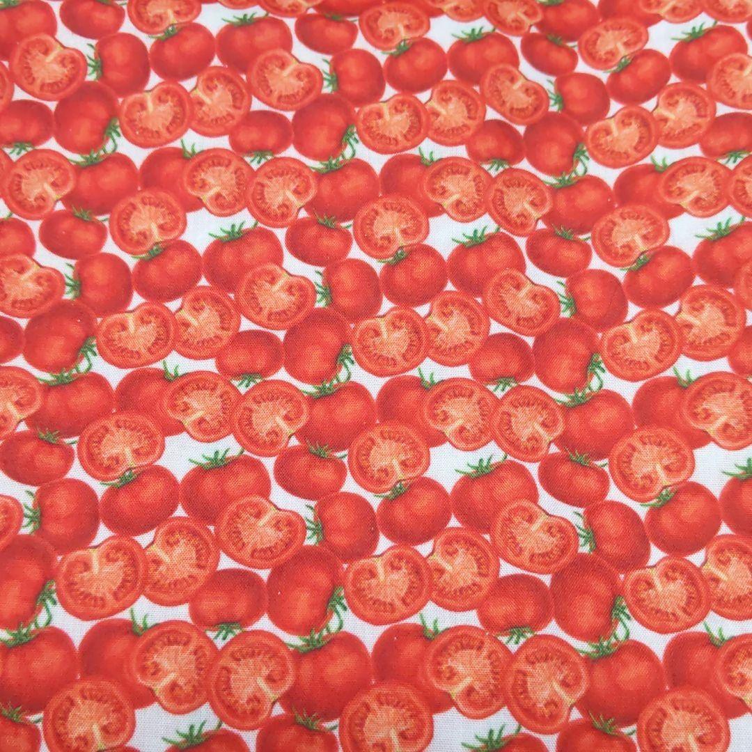 シーチング un no YumYum Fabric トマト 単位50cm TOMATO 北欧 野菜 カラフル プリント コットン 綿 生地 布：コットンプラザ本店