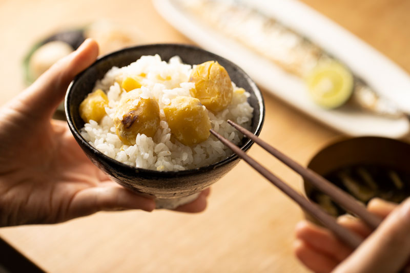栗ご飯 もち米混ぜて炊飯器で、簡単に美味しい栗ご飯の作り方