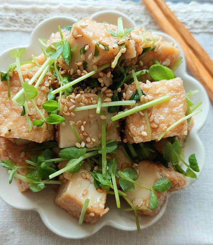 レンジで簡単!! 厚揚げとネギ 焼き肉のタレレシピ・作り方 by 4045g - 楽天レシピ