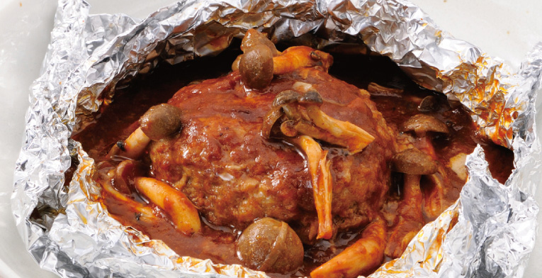 ホイル包みハンバーグ ウインナーと野菜のソテー 食材宅配のヨシケイ 夕食ネット レシピ・メニュー・献立付き