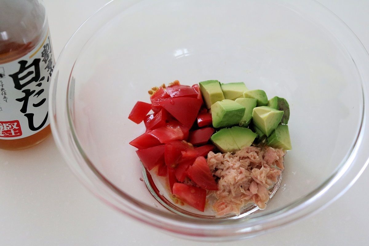 アボカドの冷製パスタきちんとレシピフードソムリエ