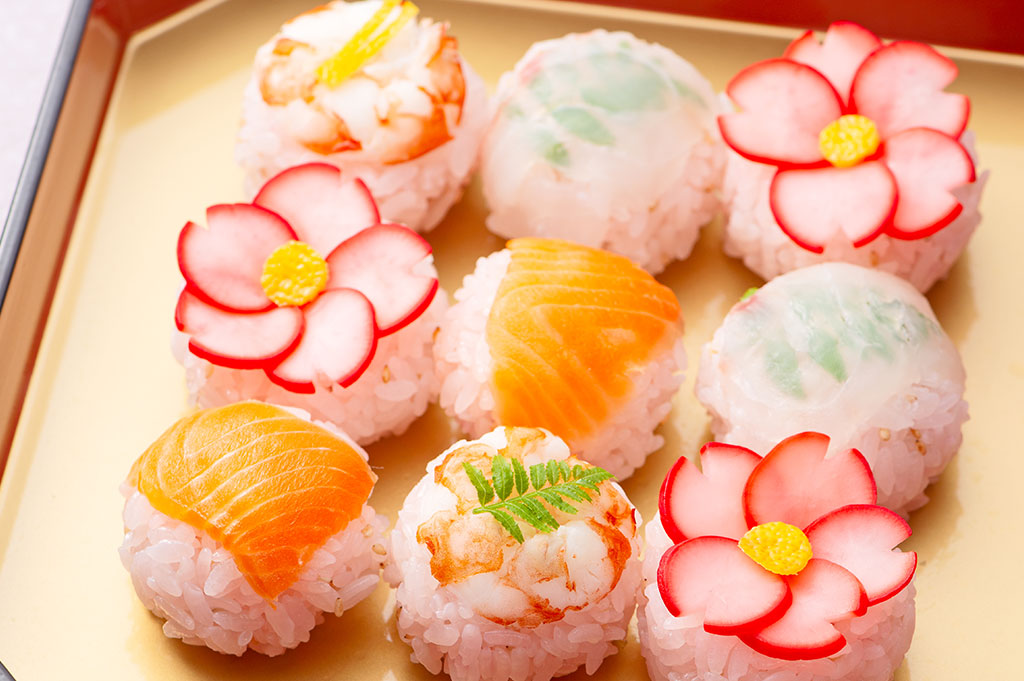 こだわりの白しゃりおうちで華やか手まり寿司