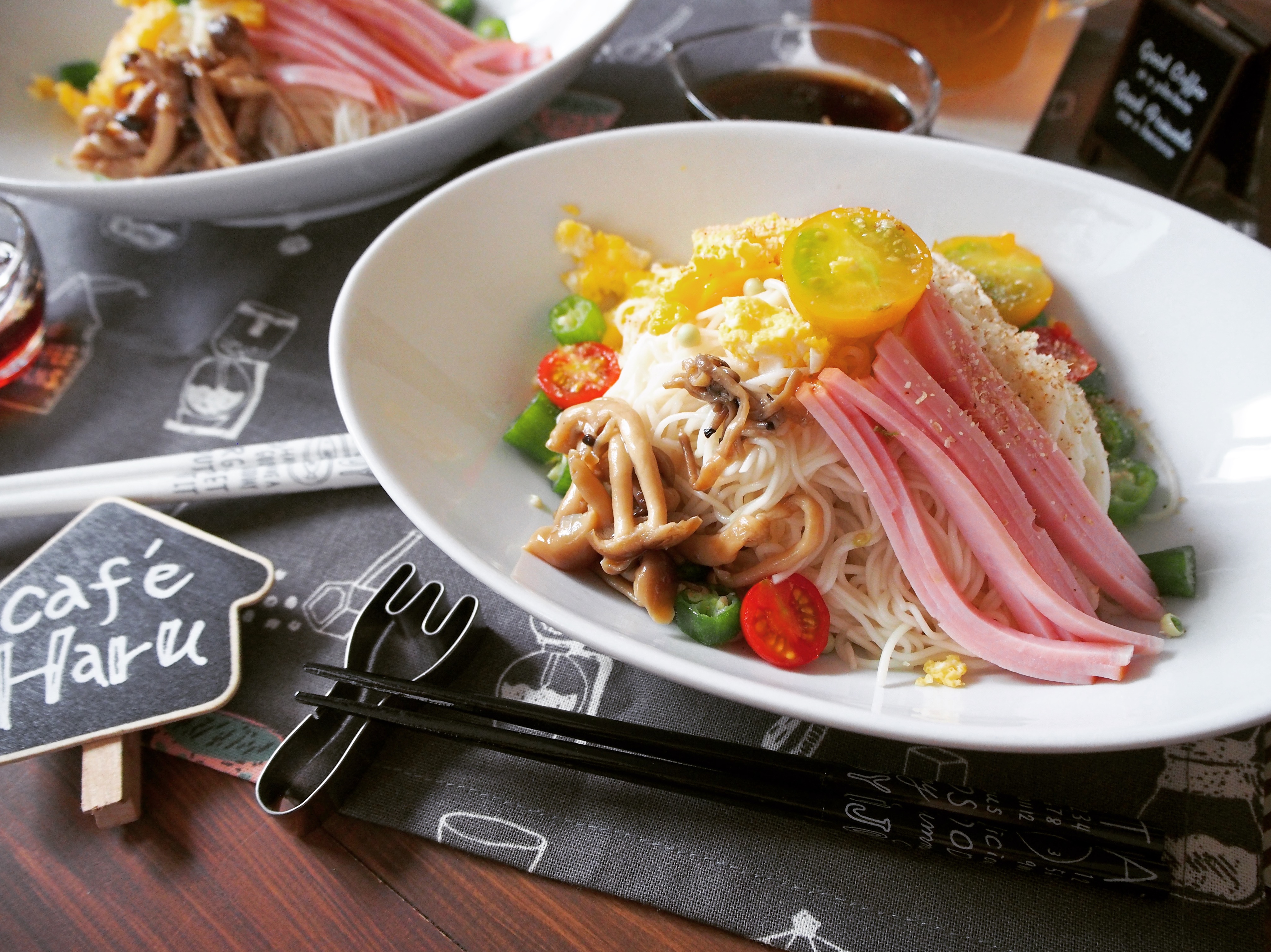 そうめんアレンジ♪ そうめんで冷やし中華風