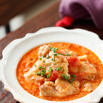 ソーセージと新じゃがのとろぉりチーズトマト煮 biskesSnapdish スナップディッシュID:KuWCGa