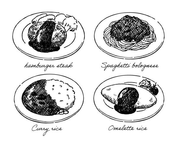カレー無料のAi・PNG白黒シルエットイラスト