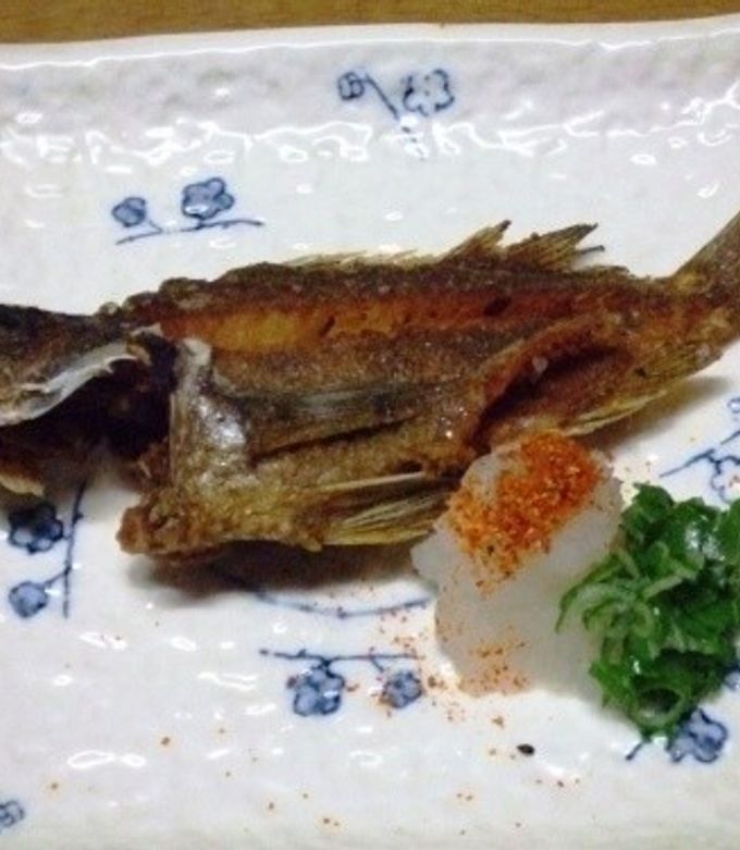 メバル、煮付けと唐揚げです。 - 広島歴史探索の後は、お好み焼き「そば肉玉」じゃね