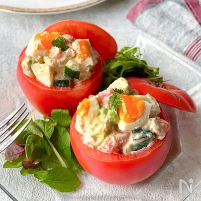 アボカドとミニトマトときゅうりのサラダ