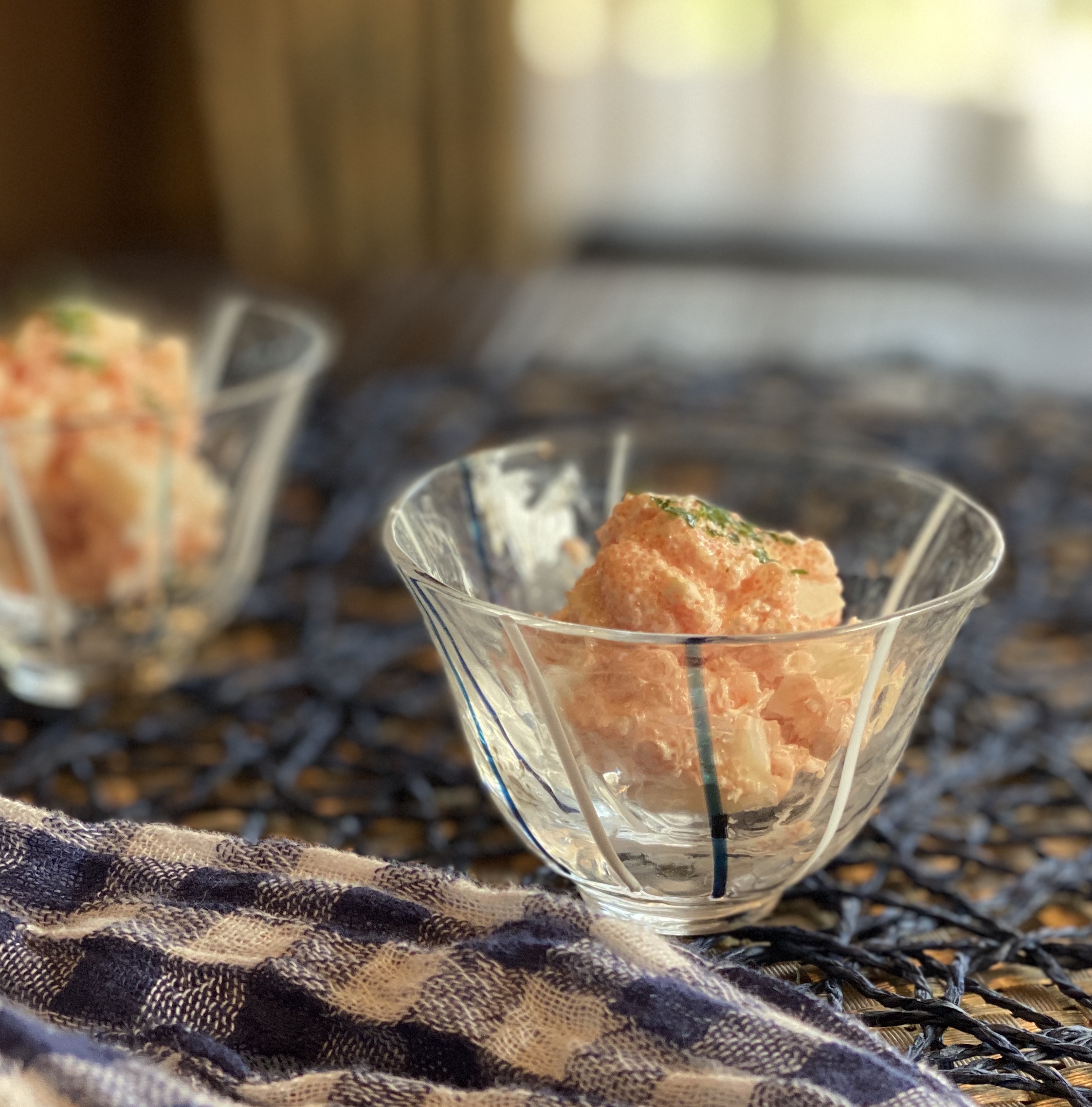 新じゃがの明太サワークリームポテサラ