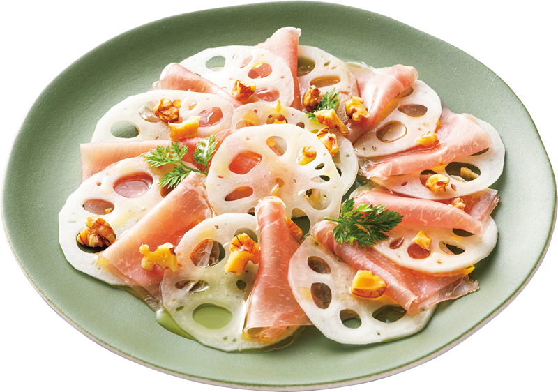 金平れんこんと生野菜のサラダ